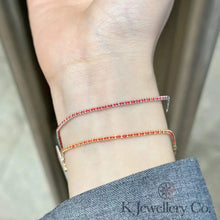 Load image into gallery viewer 925 Silver Red line Bracelet 925 sterling silver red line bracelet
