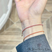 Load image into gallery viewer 925 Silver Red line Bracelet 925 sterling silver red line bracelet

