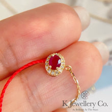 Load image into gallery viewer Diamond 18K Gold 0.25ct Ruby redline Bracelet 18K ruby ​​red rope bracelet
