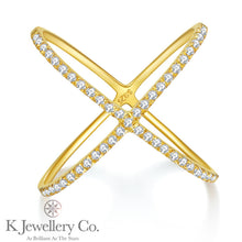 將圖片載入圖庫檢視器 Moissanite Cross Ring 莫桑石交叉戒指
