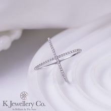 將圖片載入圖庫檢視器 Moissanite Cross Ring 莫桑石交叉戒指
