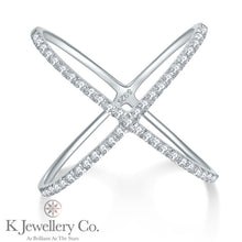 將圖片載入圖庫檢視器 Moissanite Cross Ring 莫桑石交叉戒指
