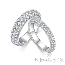 將圖片載入圖庫檢視器 Moissanite Couple Full Star Ring 莫桑石全圈情侶三排石排戒
