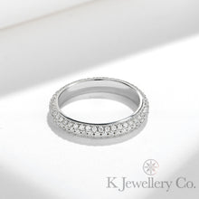 將圖片載入圖庫檢視器 Moissanite Couple Full Star Ring 莫桑石全圈情侶三排石排戒
