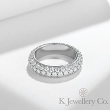 將圖片載入圖庫檢視器 Moissanite Couple Full Star Ring 莫桑石全圈情侶三排石排戒

