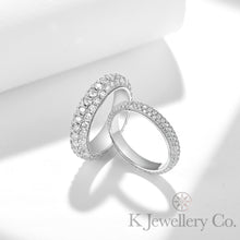 將圖片載入圖庫檢視器 Moissanite Couple Full Star Ring 莫桑石全圈情侶三排石排戒
