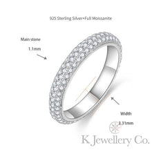 將圖片載入圖庫檢視器 Moissanite Couple Full Star Ring 莫桑石全圈情侶三排石排戒
