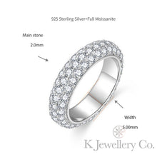 將圖片載入圖庫檢視器 Moissanite Couple Full Star Ring 莫桑石全圈情侶三排石排戒
