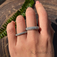 將圖片載入圖庫檢視器 Moissanite Couple Full Star Ring 莫桑石全圈情侶三排石排戒
