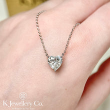 將圖片載入圖庫檢視器 Moissanite 2ct Heart Necklace 莫桑石2卡愛心清鑲頸鏈
