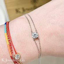Load image into gallery viewer Moissanite Double Line Bracelet Moissanite double chain four-claw bracelet 
