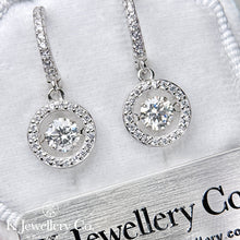 Load image into gallery viewer Moissanite Dancing Stone Earrings Moissanite beating heart earrings 
