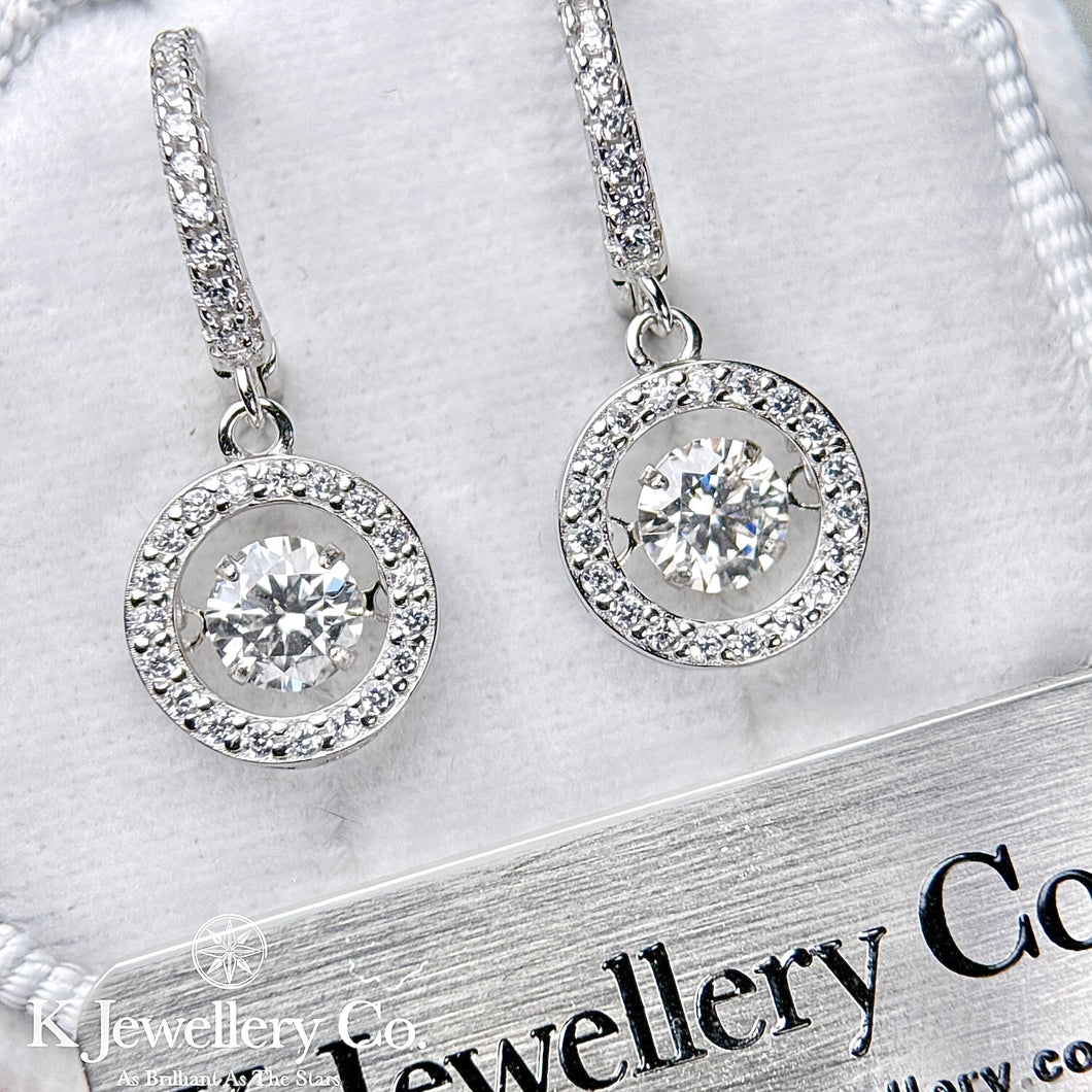 Moissanite Dancing Stone Earrings Moissanite beating heart earrings 
