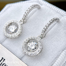 Load image into gallery viewer Moissanite Dancing Stone Earrings Moissanite beating heart earrings 
