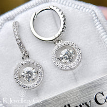 Load image into gallery viewer Moissanite Dancing Stone Earrings Moissanite beating heart earrings 
