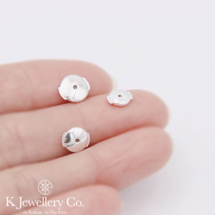 S925 Silver Ear Studs 純銀鍍白金飛碟耳托