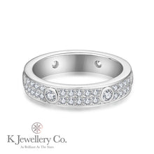 Load image into gallery viewer Moissanite Full Paved Ring Full Moissanite full diamond ring 
