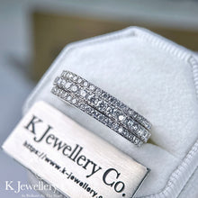 Load image into gallery viewer Moissanite Rolling Ring Full Paved Ring Full Circle Three Rows of Moissanite Rotating Ring

