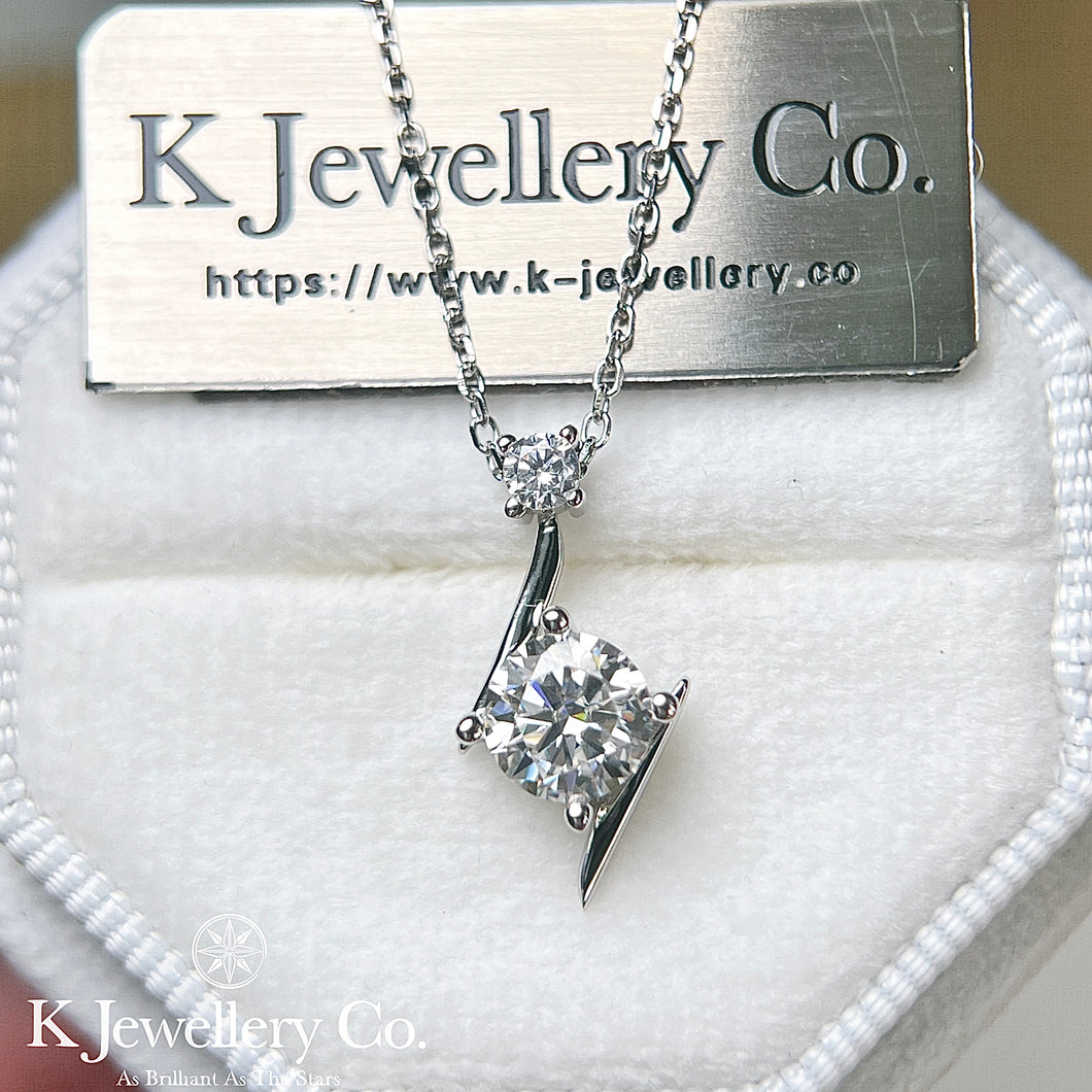 Moissanite Dance of Lightning Necklace Moissanite Lightning Dance Necklace