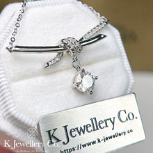 Load image into gallery viewer Moissanite Knot Necklace moissanite knot necklace

