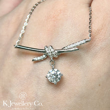 Load image into gallery viewer Moissanite Knot Necklace moissanite knot necklace
