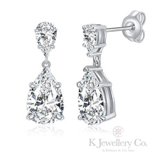 Load image into gallery viewer Moissanite Pear Earrings Moissanite pear-shaped 6.7 card earrings
