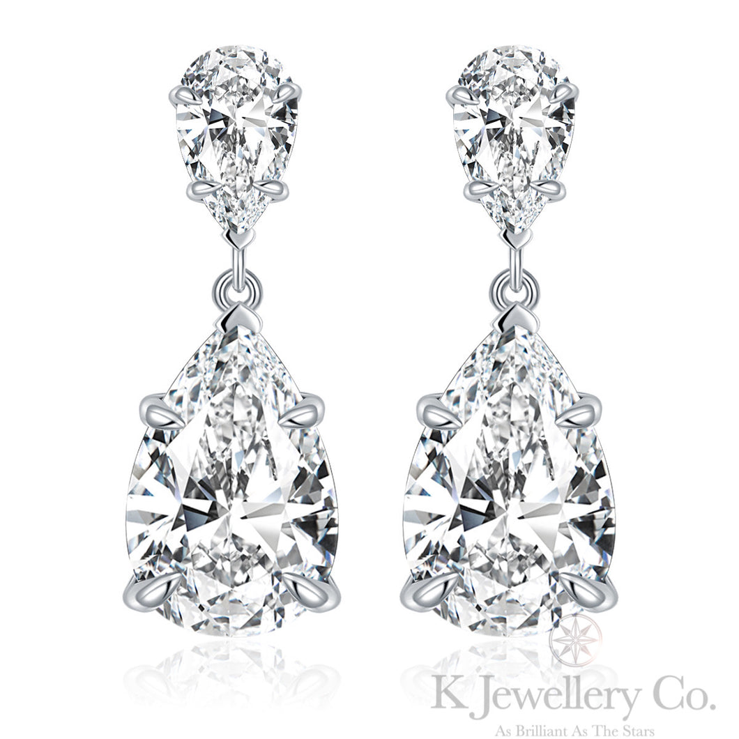 Moissanite Pear Earrings Moissanite pear-shaped 6.7 card earrings