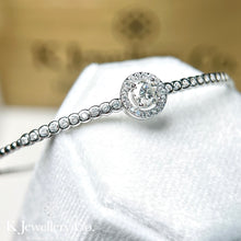 Load image into gallery viewer Moissanite 0.5ct Pave Bangle moissanite bead bracelet
