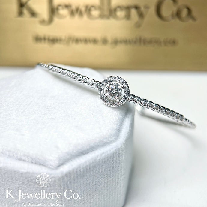 Moissanite 0.5ct Pave Bangle 莫桑石圍鑲珠珠手鐲