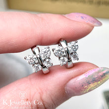 Load image into gallery viewer Moissanite Butterfly Earrings full moissanite butterfly earrings
