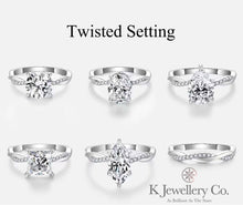 Load image into gallery viewer Moissanite Twisted Pear 2ct Ring Moissanite Twisted Pear 2ct Ring 
