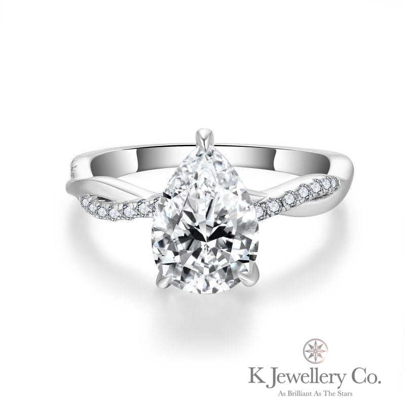 Moissanite Twisted Pear 2ct Ring Moissanite Twisted Pear 2ct Ring 