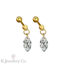 Load image into gallery viewer Cubic Zirconia Marquise Earring imported high carbon drill punched marquise screw needle earrings 
