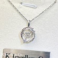 Load image into gallery viewer Moissanite Dancing Stone Feather Necklace Moissanite Beating Heart Feather Necklace

