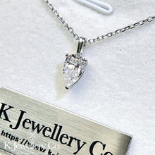 Load image into gallery viewer Moissanite Pear Necklace Moissanite pear-shaped clear set necklace
