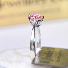 Load image into gallery viewer Moissanite Four Claws Love Ring custom pink moissanite ring
