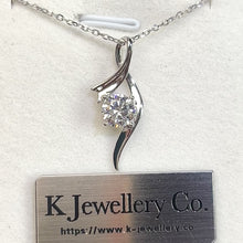 Load the video into the gallery viewer and play, Moissanite Ribbon Luster Necklace Moissanite Ribbon Sparkling Necklace
