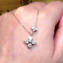 Load the video into the gallery viewer and play, Moissanite Lucky Clover Necklace Moissanite four-leaf clover mother-in-law necklace
