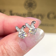 Load the video into the gallery viewer and play, Moissanite Rabbit Earrings Moissanite rabbit earrings
