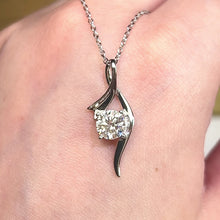 Load the video into the gallery viewer and play, Moissanite Ribbon Luster Necklace Moissanite Ribbon Sparkling Necklace
