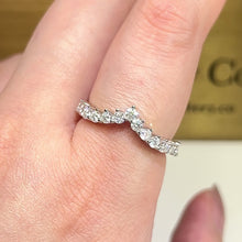 Load the video into the gallery viewer and play, Moissanite V Stacking Ring Moissanite V-shaped row ring
