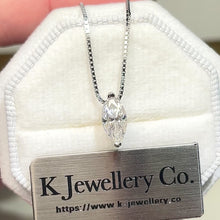 Load the video into the gallery viewer and play, Moissanite Marquise Necklace Moissanite marquise clear-set necklace
