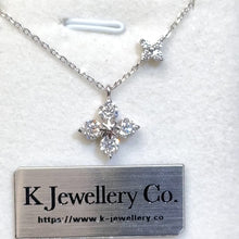 Load the video into the gallery viewer and play, Moissanite Lucky Clover Necklace Moissanite four-leaf clover mother-in-law necklace
