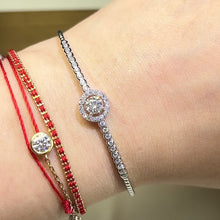 將影片載入圖庫檢視器並播放，Moissanite 0.5ct Pave Bangle 莫桑石圍鑲珠珠手鐲
