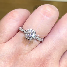 Load the video into the gallery viewer and play, Moissanite Vintage Crown Flower Setting Ring Moissanite Vintage Crown Flower Setting Ring
