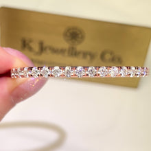 Load the video into the gallery viewer and play, Moissanite 12ct Full Paved Bangle full circle moissanite 12 card bracelet
