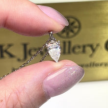 Load the video into the gallery viewer and play, Moissanite Pear Necklace Moissanite pear-shaped clear set necklace
