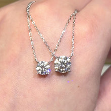 Load the video into the gallery viewer and play, Moissanite Classic Four Prong Necklace Moissanite Classic Four Prong Necklace
