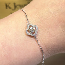 Load the video into the gallery viewer and play, Moissanite Lucky Clover Bracelet Moissanite Lucky Clover Bracelet
