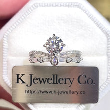 Load the video into the gallery viewer and play, Moissanite Princess Crown Ring Moissanite Princess Crown Ring
